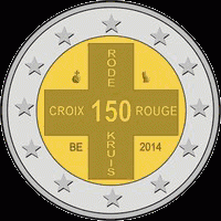België 2 Euro 2014 150 jaar Belgisch Rode Kruis UNC